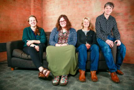 Image of Write to Play year 3 writers sitting on the sofa