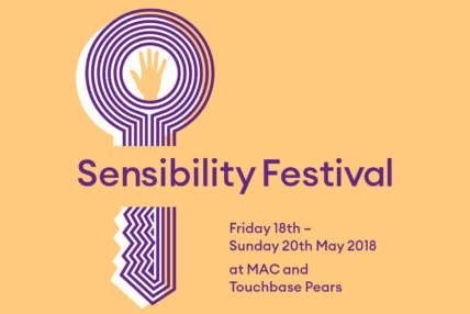 Sensibility Festival logo, which occurs Friday 18th - Sunday 20th May 2018 at MAC and Touchbase Pears