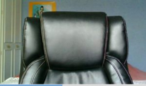 image of a black leather chair 