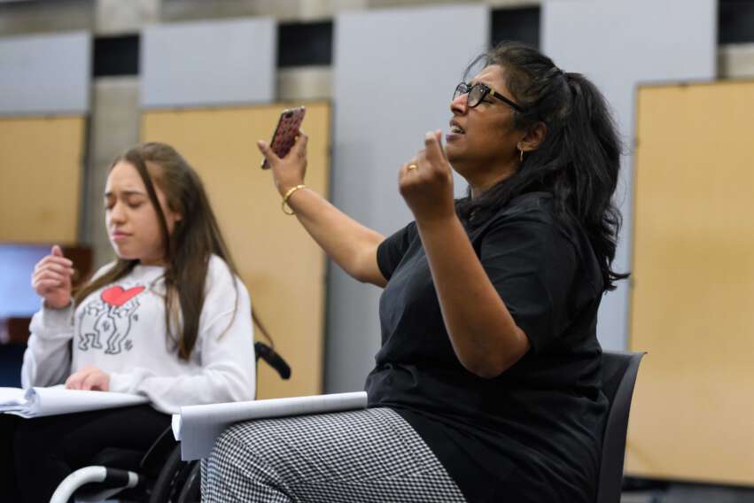 The Kerbs company in rehearsals